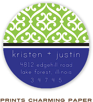 Prints Charming Address Labels - Meadow Green And Blue