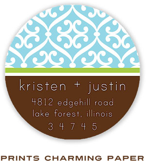 Prints Charming Address Labels - Blue Lime And Brown Prints Charming Address Labels - Blue Lime And Brown