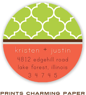 Prints Charming Address Labels - Lime And Orange Quatrefoil Prints Charming Address Labels - Lime And Orange Quatrefoil