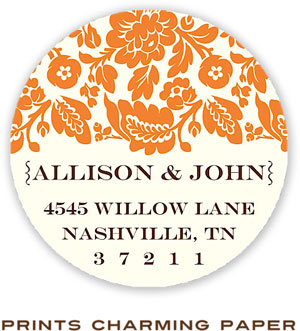 Prints Charming Address Labels - Vintage Orange Floral Prints Charming Address Labels - Vintage Orange Floral