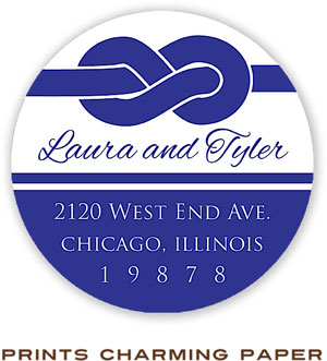 Prints Charming Address Labels - Navy Blue Knot