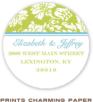 Prints Charming Address Labels - Lime And Blue Floral Prints Charming Address Labels - Lime And Blue Floral