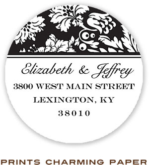 Prints Charming Address Labels - Black And White Floral Prints Charming Address Labels - Black And White Floral