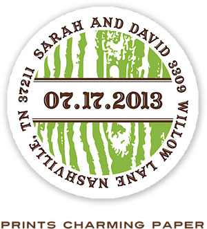 Prints Charming Address Labels - Green Wood Grain