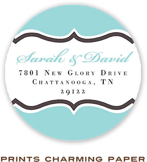 Prints Charming Address Labels - Aqua Band