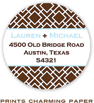Prints Charming Address Labels - Chocolate Brown Lattice Prints Charming Address Labels - Chocolate Brown Lattice