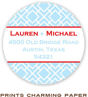 Prints Charming Address Labels - Sky Blue Lattice