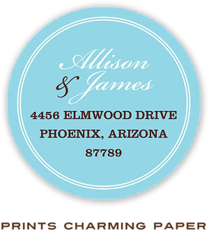 Prints Charming Address Labels - Aqua And White Border