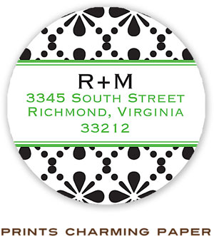 Prints Charming Address Labels - Black And Green