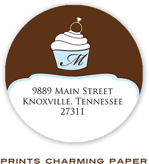 Prints Charming Address Labels - Blue Cupcake Ring