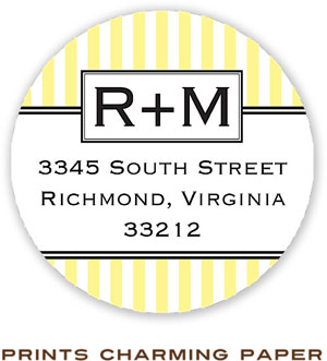 Prints Charming Address Labels - Yellow Pinstripe Prints Charming Address Labels - Yellow Pinstripe