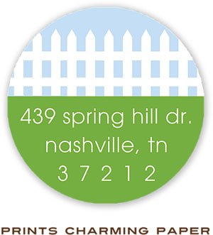 Prints Charming Address Labels - Picket Fence