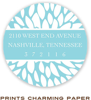 Prints Charming Address Labels - Aqua Floral