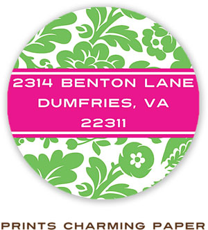 Prints Charming Address Labels - Pink And Green Fun Floral Prints Charming Address Labels - Pink And Green Fun Floral