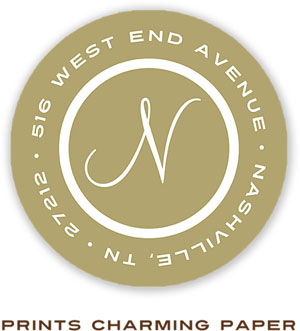 Prints Charming Address Labels - Gold Initial