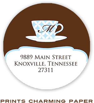 Prints Charming Address Labels - Blue Tea Cup Prints Charming Address Labels - Blue Tea Cup