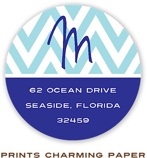 Prints Charming Address Labels - Turquoise Chevron
