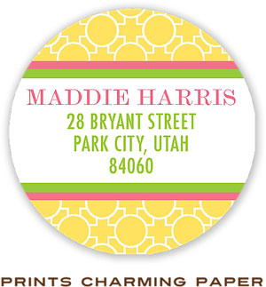 Prints Charming Address Labels - Stylish Yellow Initial Pattern Prints Charming Address Labels - Stylish Yellow Initial Pattern