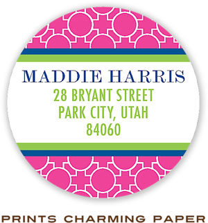 Prints Charming Address Labels - Stylish Pink Initial Pattern