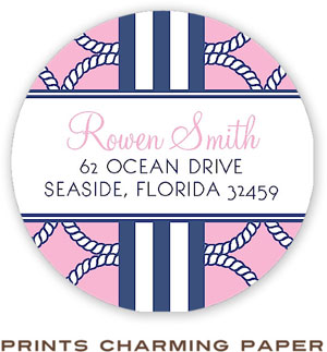Prints Charming Address Labels - Pink Nautical
