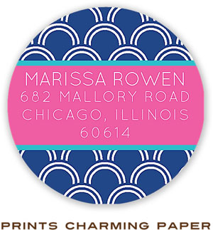 Prints Charming Address Labels - Blue Stylish Scallop Prints Charming Address Labels - Blue Stylish Scallop