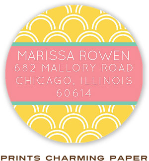 Prints Charming Address Labels - Yellow Stylish Scallop