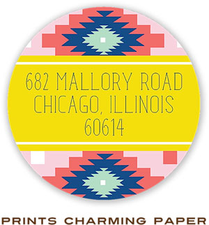 Prints Charming Address Labels - Pink Aztec