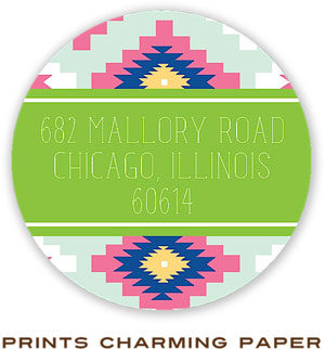 Prints Charming Address Labels - Mint Aztec