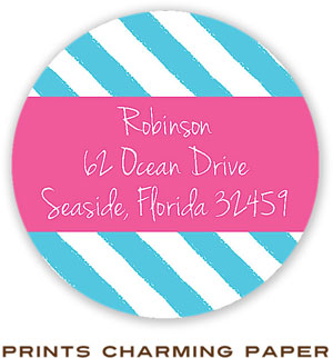 Prints Charming Address Labels - Turquoise Cabana Stripes Prints Charming Address Labels - Turquoise Cabana Stripes