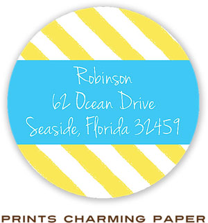 Prints Charming Address Labels - Sunshine Cabana Stripes