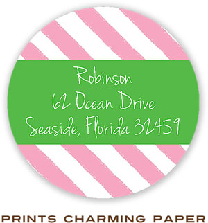 Prints Charming Address Labels - Pink Cabana Stripes Prints Charming Address Labels - Pink Cabana Stripes