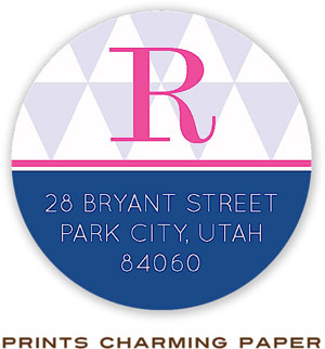 Prints Charming Address Labels - Purple Triangle Pattern Prints Charming Address Labels - Purple Triangle Pattern