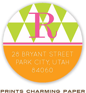Prints Charming Address Labels - Lime Triangle Pattern
