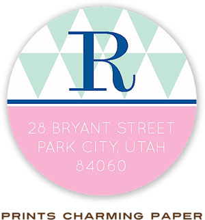 Prints Charming Address Labels - Mint Triangle Pattern Prints Charming Address Labels - Mint Triangle Pattern
