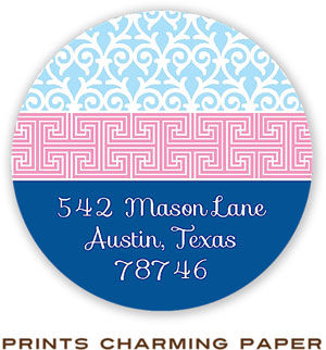 Prints Charming Address Labels - Blue Tile