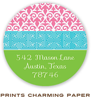 Prints Charming Address Labels - Pink Tile