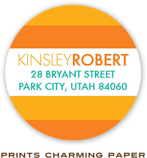 Prints Charming Address Labels - Modern Tangerine Tonal Stripes Prints Charming Address Labels - Modern Tangerine Tonal Stripes