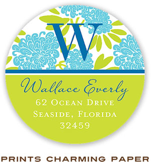 Prints Charming Address Labels - Beautiful Turquoise And Lime Floral Prints Charming Address Labels - Beautiful Turquoise And Lime Floral