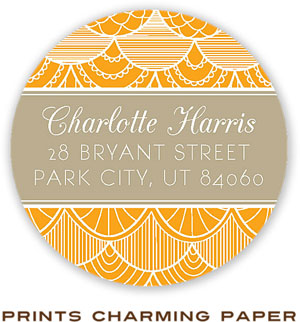 Prints Charming Address Labels - Orange Vintage Lace