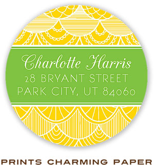 Prints Charming Address Labels - Yellow Vintage Lace Prints Charming Address Labels - Yellow Vintage Lace