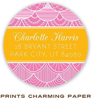 Prints Charming Address Labels - Coral Vintage Lace