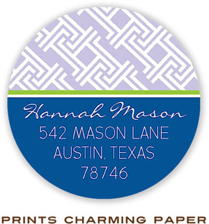 Prints Charming Address Labels - Lilac Lattice