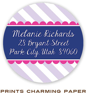 Prints Charming Address Labels - Sweet Purple Stripes Prints Charming Address Labels - Sweet Purple Stripes