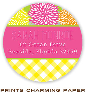 Prints Charming Address Labels - Sunshine Floral Gingham
