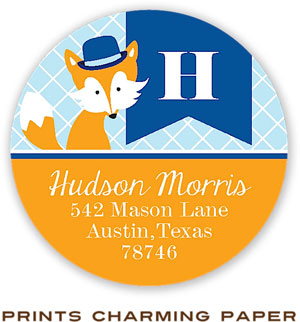 Prints Charming Address Labels - Stylish Blue Fox Prints Charming Address Labels - Stylish Blue Fox