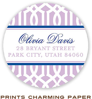 Prints Charming Address Labels - Lilac Lattice Pattern