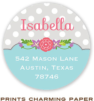 Prints Charming Address Labels - Gray Polka Dot Banner
