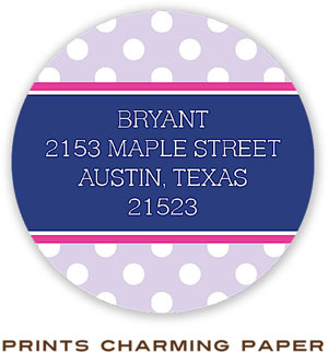 Prints Charming Address Labels - Preppy Purple Monogram Dot Prints Charming Address Labels - Preppy Purple Monogram Dot