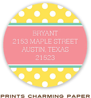Prints Charming Address Labels - Yellow Signature Dot