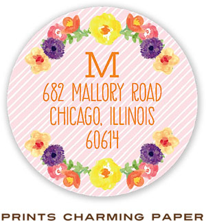 Prints Charming Address Labels - Sweet Pink Watercolor Wreath
